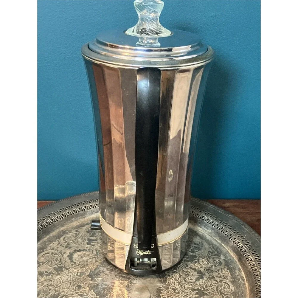 Vintage Universal 4582 Coffeematic Chrome Percolator Coffee Maker NO CORD Parts